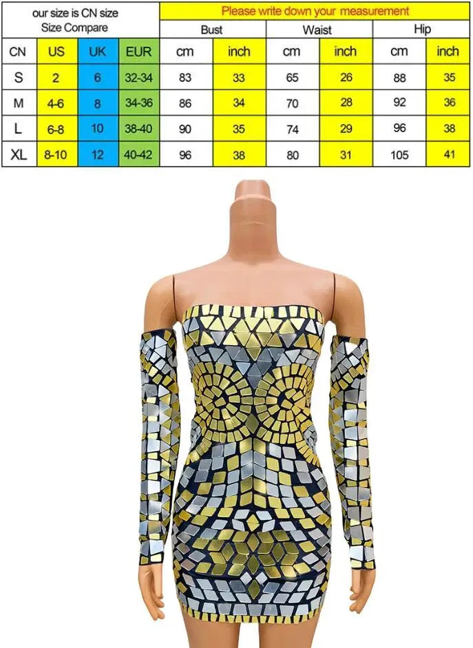 Design Tube Top Sequins Mechanical Evening Dress Stage Performance Talent Model Catwalk Star Red Carpet Live Broadcast 이브닝 파티드레스