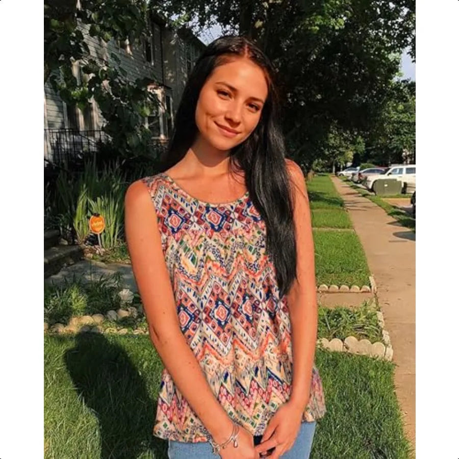 CHICGAL Womens Summer Tank Tops Sleevel T Shirt Casual Loose Fit Tunic Blouses