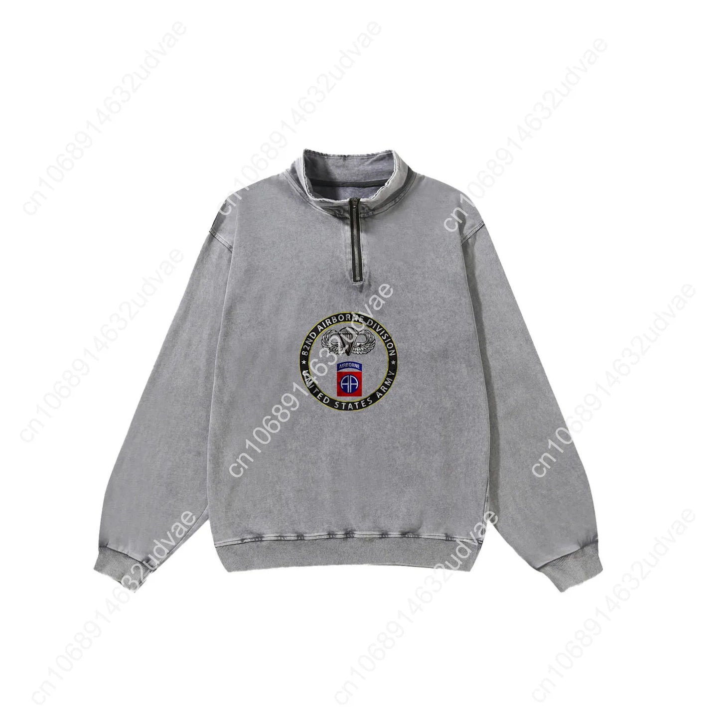 82nd Airborne Division Parachutist Wings Circ Retro Sweatshirt Man Woman Teenager Vintage Pullover Half Custom Sleeved Tshirt