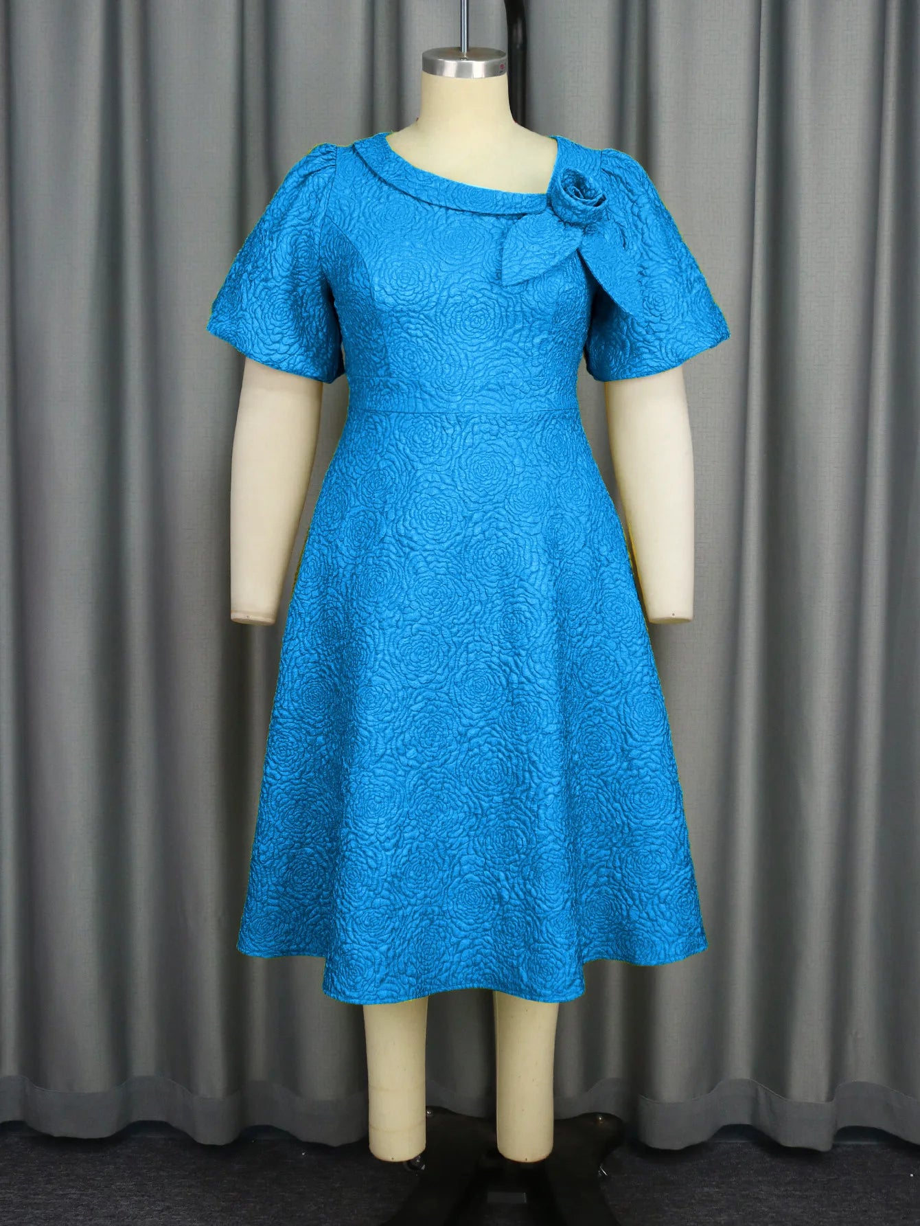 Spring Summer plus Size Jacquard Dress A-Line Fashion Party Banquet Temperament 2025 New Arrivals