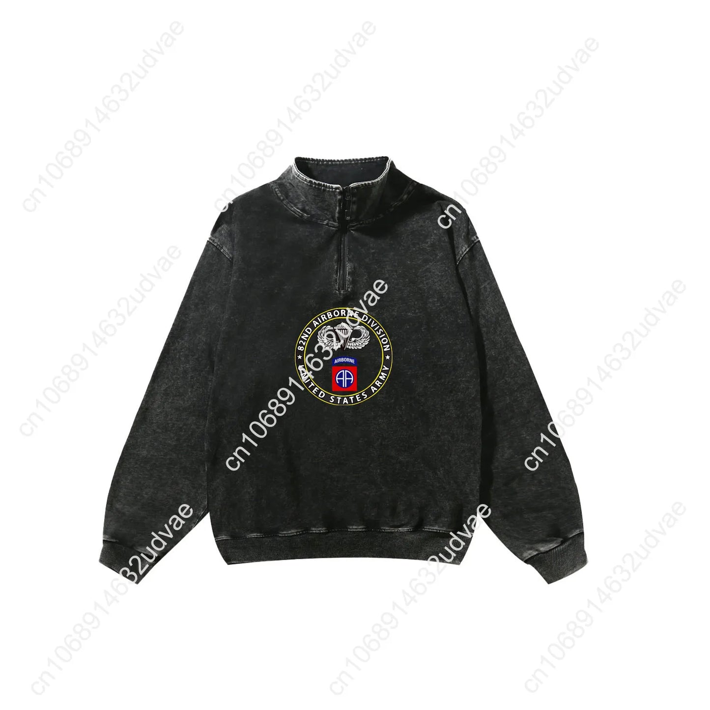 82nd Airborne Division Parachutist Wings Circ Retro Sweatshirt Man Woman Teenager Vintage Pullover Half Custom Sleeved Tshirt