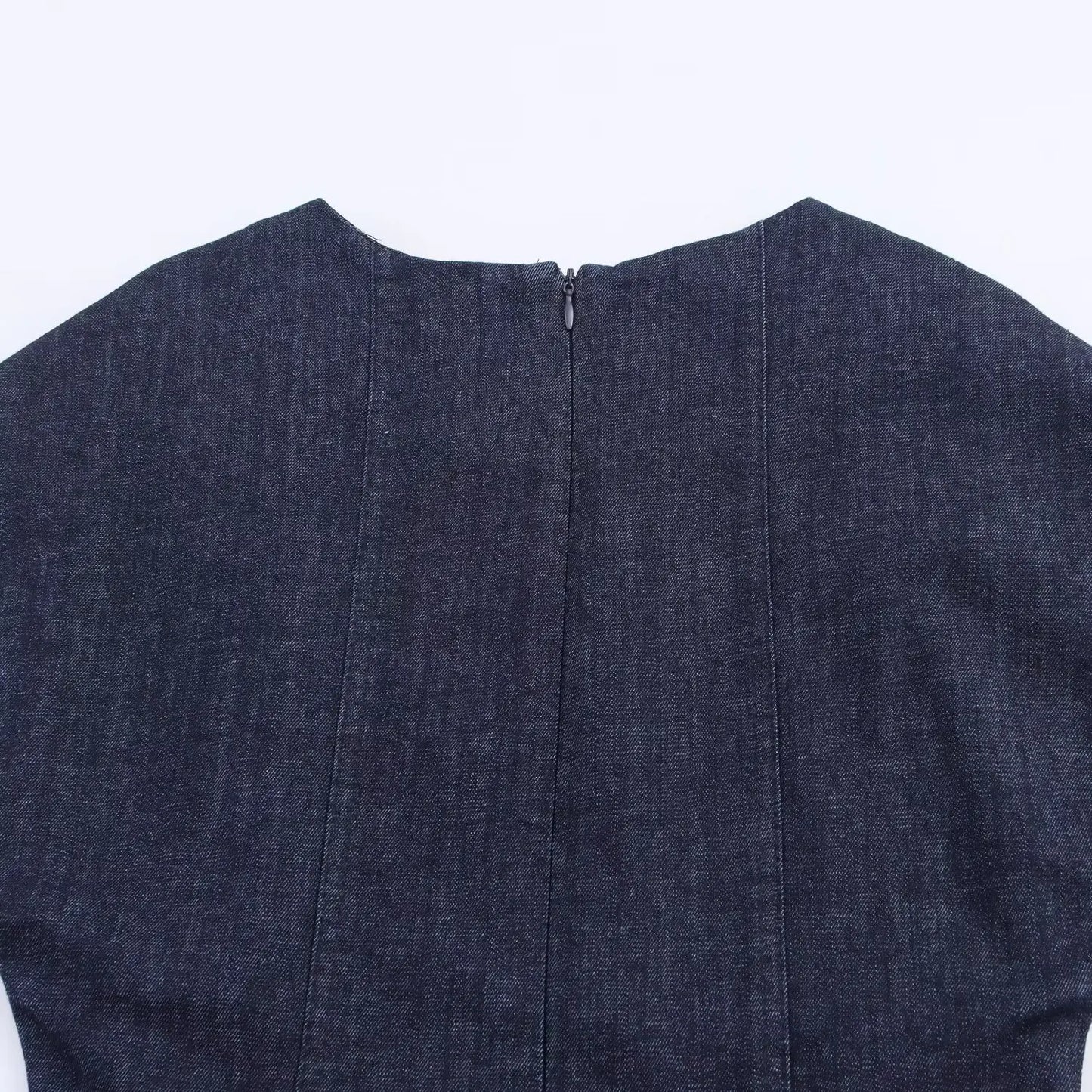 KONDALA Autumn Women Elegant Denim Belt Dress O-Neck Sleeveless Slim Long Dress 2025 Spring Fall Lady Casual Simple Denim Dress