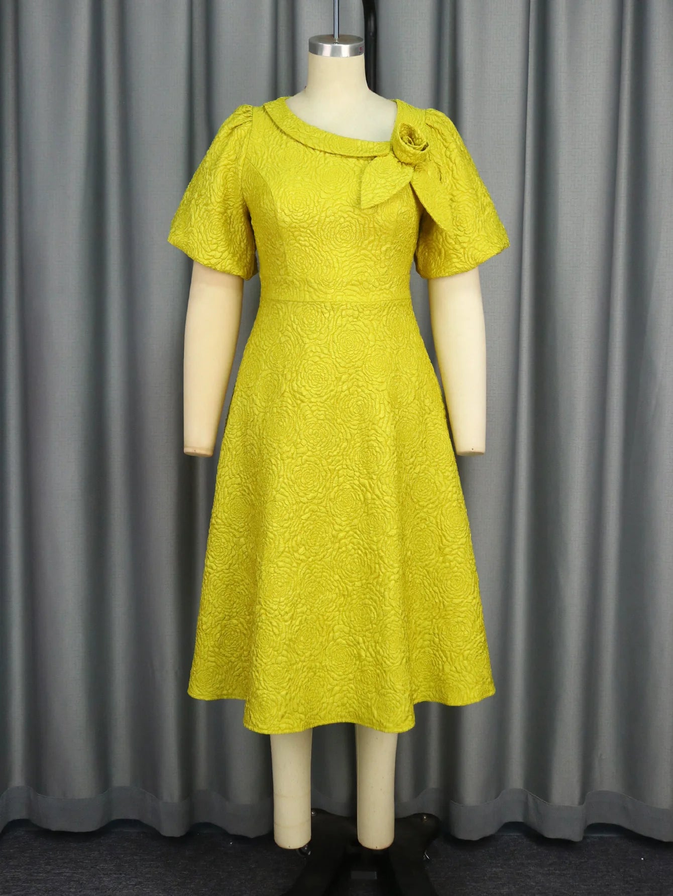 Spring Summer plus Size Jacquard Dress A-Line Fashion Party Banquet Temperament 2025 New Arrivals