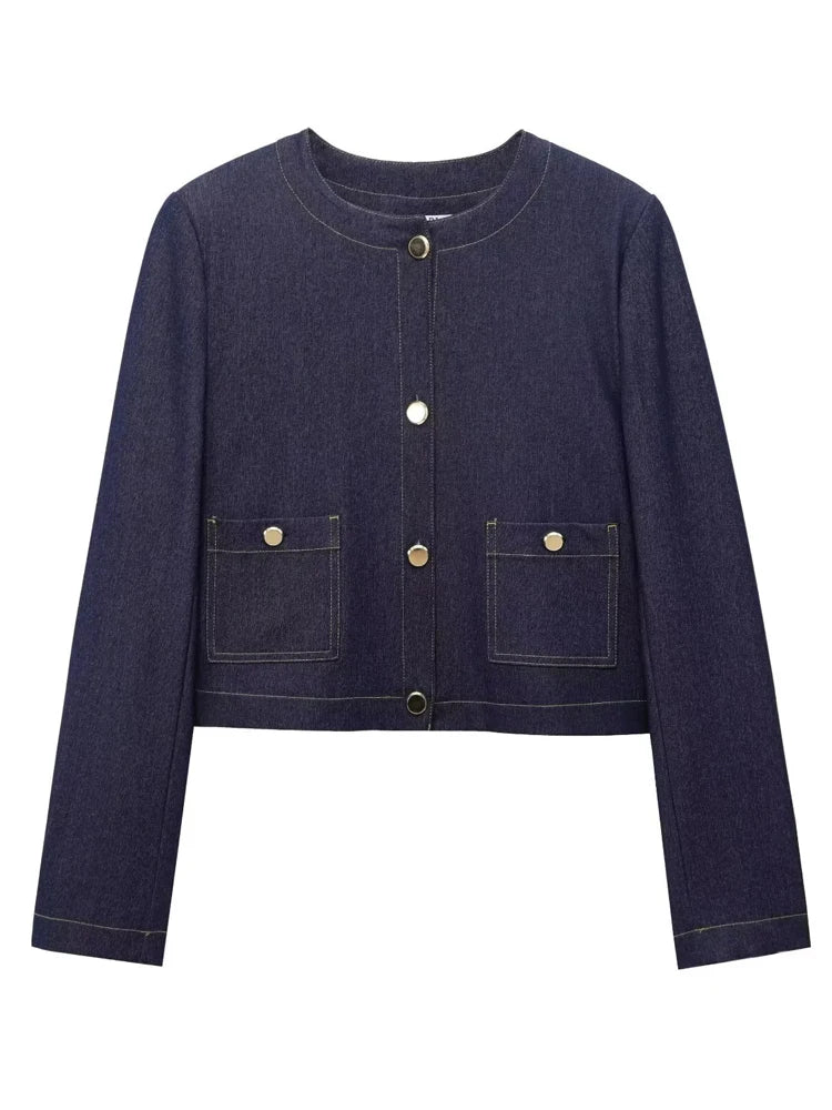 HXAO Denim Set Woman Jeans Set Denim 2 Piece Set Streetwear Woman Trousers Denim Outfits Two Piece Set Women's Denim Top Jacket