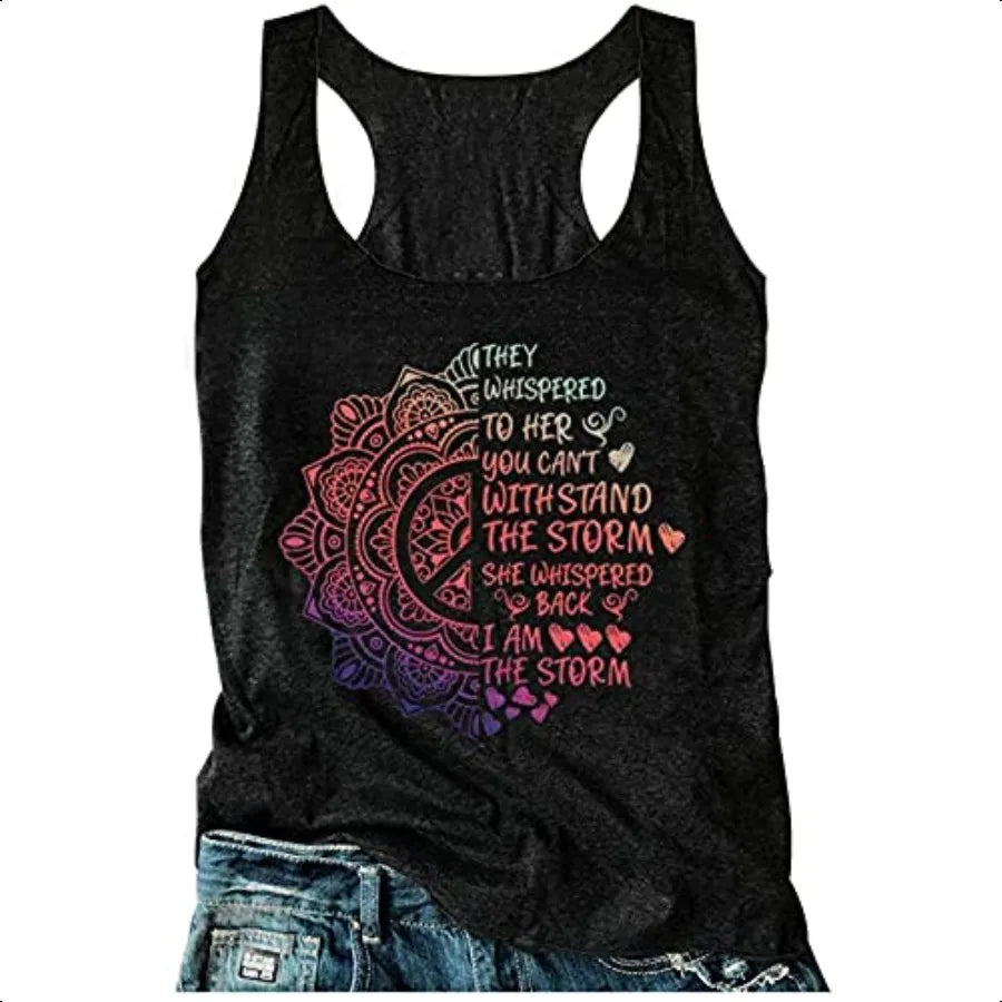 Womens Mandala  Graphic Racerback Tank Tops Summer Casual Loose ONeck Tanks Vest Vacation ClassicFit Shirt Cami
