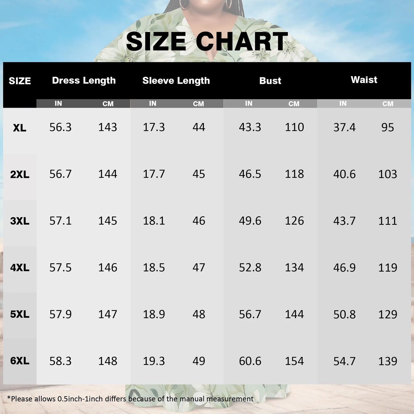 Plus Size Green Floral Maxi Dress V Neck Mid Sleeve Belted Casual Elegant Style