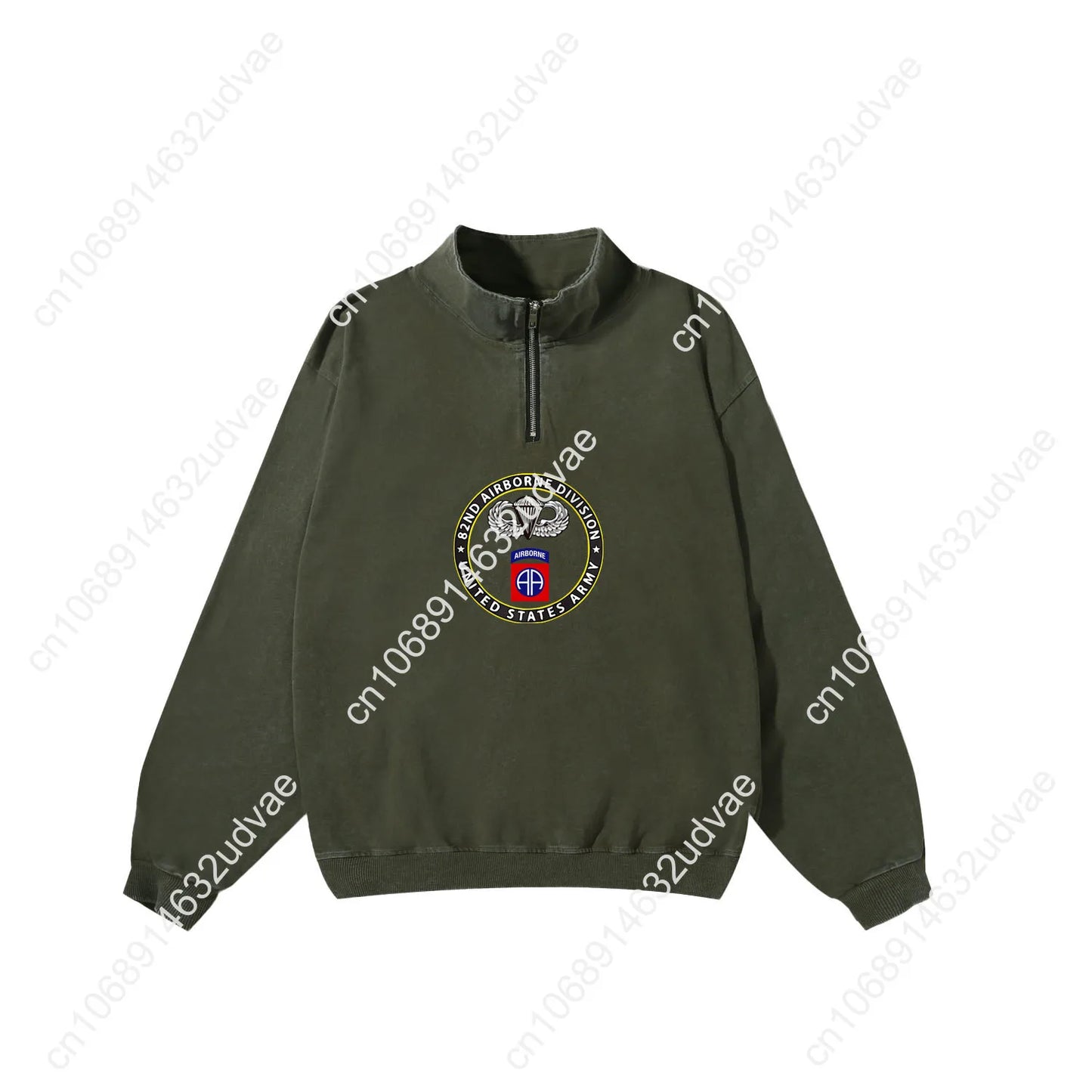 82nd Airborne Division Parachutist Wings Circ Retro Sweatshirt Man Woman Teenager Vintage Pullover Half Custom Sleeved Tshirt