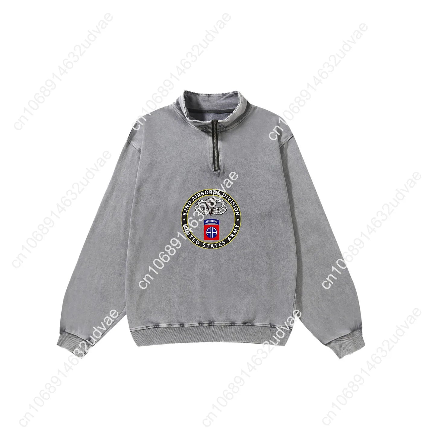 82nd Airborne Division Parachutist Wings Circ Retro Sweatshirt Man Woman Teenager Vintage Pullover Half Custom Sleeved Tshirt